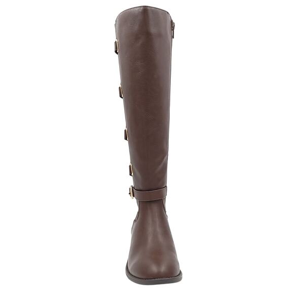 Thalia Sodi Women Veronika Knee High Riding Boots Size US 6M Brown Faux Leather - Picture 4 of 5